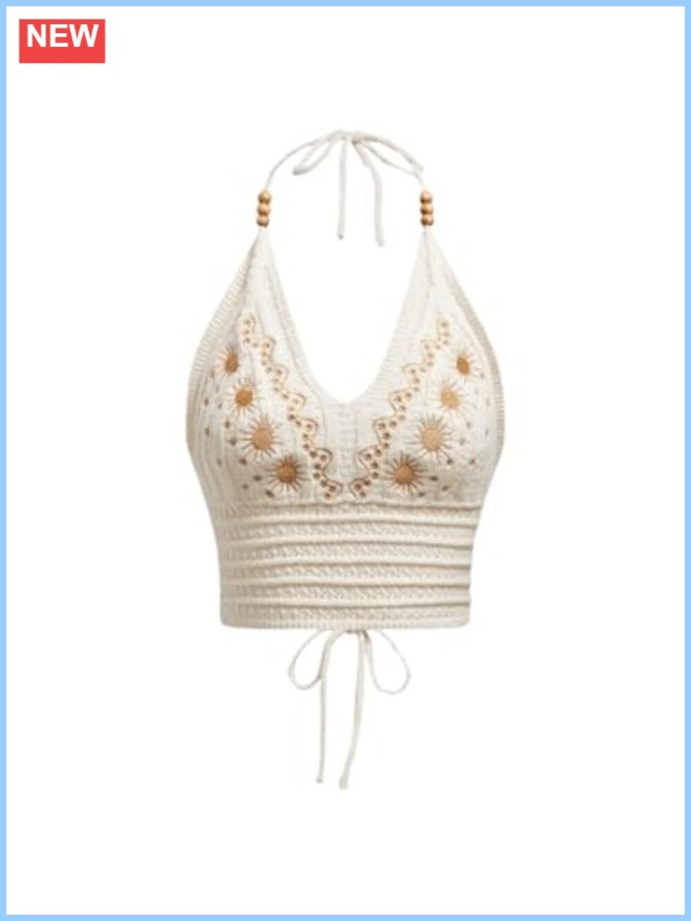 Crochet Halter Crop Top Boho Tie Backless Hippie Sleeveless Summer